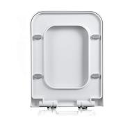 Soft Close Square Toilet Seat - White Quick Release Top Fix Adjustable Hinges Easy Installation Rectangular Design Modern Bathroom Essential