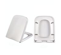 Soft Close Square Toilet Seat with Quick Release, Easy Clean Design, Top Fixing, Adjustable Hinges, Rectangle Shape, White