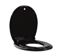 Soft Close Toilet seat 17" Toilet Seat Round with Toddler Built in 2in1 Soft Close for Easy Install(Black)
