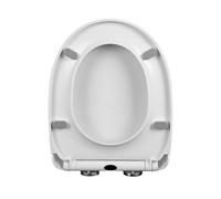 Soft Close Toilet Seat 37x46cm, D Shape With Adjustable Hinge, Quick Release Loo Seat For Easy Cleaning & Installation, Top Fixing Design 02E