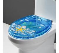 Soft Close Toilet Seat, Durable Resin Cover, Comfortable Quiet Slow Close Feature, Easy Installation for Modern Bathrooms