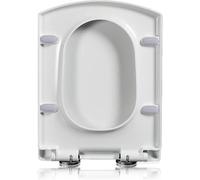 Soft Close Toilet Seat, Elongated Square Design, Quick Release Adjustable Hinges, Easy Installation, Durable Plastic, Comfortable Slow Closing, Modern Bathroom Upgrade 03b