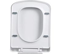 Soft Close Toilet Seat, Elongated Square Design, Quick Release Adjustable Hinges, Easy Installation, Durable Plastic, Comfortable Slow Closing, Modern Bathroom Upgrade 04d