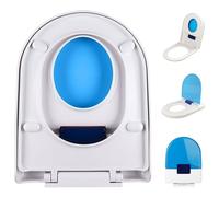 Soft Close Toilet Seat for Families, Potty Training Seat for Toddlers with Quick Release for Easy Cleaning
