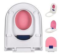 Soft Close Toilet Seat for Families, Potty Training Seat for Toddlers with Quick Release for Easy Cleaning