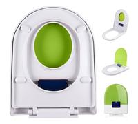 Soft Close Toilet Seat for Families, Potty Training Seat for Toddlers with Quick Release for Easy Cleaning