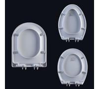 Soft Close Toilet Seat Heavy Du Oval Loo Lid Universal U-Sd/V-Sd Cover Easy Top Fix Installat White Bathroom tial Standard Size - t & ili