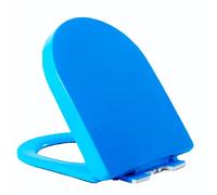 Soft Close Toilet Seat - PP Material, U-Shaped, Quick Release Design for Easy Clean, Universal Fit with Easy Top Fixing, D-Shape, 150KG Capacity, 44.5x36cm, Sky Blue
