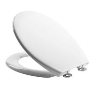 Soft-Close Toilet Seat - Premium Urea Formaldehyde, Porcelain-Like Finish, Quick Release, Adjustable Top Fixing Hinges, Easy Clean, Standard Oval, Sleek White
