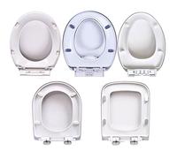 Soft Close Toilet Seat Quick Release, Square Shape Toilet Seat White, Sturdy PP Matterial, Easy to Clean, Anctibacterial WC Loo Lid for Home Hotel Bathroom