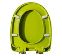 Soft Close Toilet Seat, Quiet No Slam WC Seats Cover with Top Fixing Hinge, Quick Release for Easy to Clean, UF Color Quiet Anti-Slip Toilet Lid,Green,U2