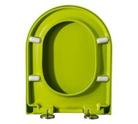 Soft Close Toilet Seat, Quiet No Slam WC Seats Cover with Top Fixing Hinge, Quick Release for Easy to Clean, UF Color Quiet Anti-Slip Toilet Lid,Green,U2