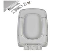 Soft Close Toilet Seat, Rectangle Square Design, Slow Close Lid, Quick Release Top Fix with 360° Adjustable Hinges, Easy Installation