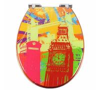 Soft Close Toilet Seat, Resin Toilet Seat Slow Close Silent Descent Thickened for U V O Shaped Toilets 42x36 cm(Style 16)