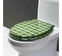 Soft Close Toilet Seat, Resin Toilet Seat with Soft Close for U/V/O Type Toilet Multicolor 36x42cm(Green)