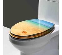 Soft Close Toilet Seat, Resin Toilet Seat with Soft Close for U/V/O Type Toilet Multicolor 36x42cm(Yellow)