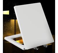 Soft Close Toilet Seat, Soft Close Toilet Seat White, Universal Toilet Seats Quick Release Toilet Seats Slow Close Toilet Lid Cover, with Adjustable Hinges,white-40~45cm*34.5cm