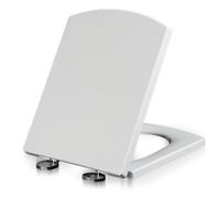 Soft Close Toilet Seat Square Plastic Toilet Seat with Quick Release Hinges Length Adjustable Easy to Clean Bathroom Lid Personal Tools