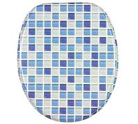 Soft Close Toilet Seat | Stable Hinges | Easy to Mount | Mosaic Blue