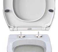Soft Close Toilet Seat, Toilet Seat with Quick Release for Easy Clean, Standard Loo Toilet Seats Oval, Simple Top Fixing, Universal Toilet Seat, Non-Slamming, White