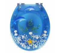 Soft Close Toilet Seat, Transparent Resin, Universal Fit for U V O Type Toilets