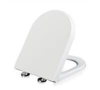 Soft Close Toilet Seat, U-S Bathroom Bowl, Thickened Design, Non-Slip Bumpers, Easy Installat & Cleaning, PP D-S Lid, White, Universal Fit