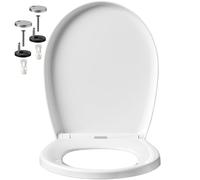 Soft Close Toilet Seat White - Deva by Methven Oval Toilet Seat, One Button Quick Release, Top Fixing, Adjustable Hinges, Heavy Duty Thermoplastic, Easy Clean, Universal Fit