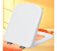 Soft Close Toilet Seat White Luxury Square Toilet Seats Top-Fixing Adjustable Hinges Toilet Lid Quick Release Loo Seat Premium Universal Loo Seat,white-34 * 45cm