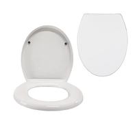 Soft Close Toilet Seat, White Non-Slip Seat Covers, PP Plastic Easy Clean, Quick Release No Slam, Fits O Shape, Dual Fixing & Adjustable Hinges
