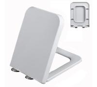 Soft Close Toilet Seat with Adjustable Hinge, Quick Release for Easy Installation, Durable PP Material, Rounded Square Design for Comfort and Style