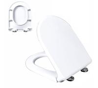 Soft Close Toilet Seat with Quick Release, Adjustable Hin - Easy Clean White Bathroom Accessory for Ultimate Comfort & Convenience