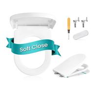 Soft close toilet seat with quick release and easy cleaning, D-Shape
