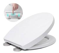 Soft Close Toilet Seat, Toilet Seat with Quick Release for Easy Clean, Standard Loo Toilet Seats Oval, Simple Top Fixing, Universal Toilet Seat, Non-Slamming, White