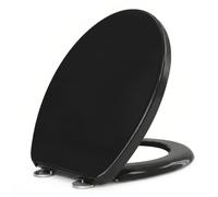 Soft Close Toilet Seat with Quick Release for Easy Clean, Standard O Shape, Simple Top Fixing, Universal Fit, Black