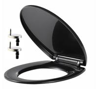 Soft Close Toilet Seat with Quick Release for Easy Cleaning Durable Loo Seat Easy Installation with Top Fixing and Adjustable Hinges Hard Wearing Premium UF Material Black