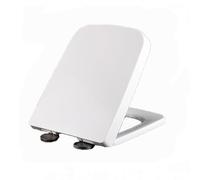 Soft Close Toilet Seat with Quick Release, Simple Top Fixing, Square Toilet Seats White with 360° Adjustable Hinges, Square Shape Toilet Lid (04a)
