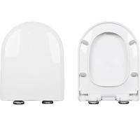 Soft Close Toilet Seat with Quick Release System for Easy Cleaning, Universal D/U Shape Durable PP Lid, Dimensions 35 x 44 cm, Quiet Slow Close Hinge, Modern Bathroom Toilet Seat, One Color, 35x44cm