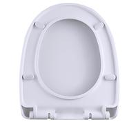Soft-Close U-Shaped Toilet Seat, White, Quick-Release Hinges, Non-Slip Design, Perfect for Home & Hotel Bathrooms - Ultimate Comfort & Long-lasting Durability