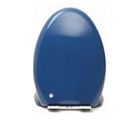 Soft Close V Shape Elongated Toilet Seat Lid Cover with Quick Release, Universal Fit, Adjustable Hinges, Blue