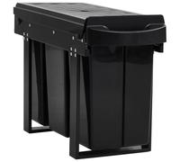Soft-Close Waste Bin 36 L with 3 x 10 L Containers, Extendable Bin for Kitchen Cabinet, ABS Plastic, Recycled Recycling Container with Odourless Lid and Safe