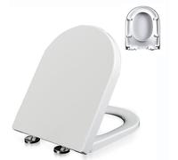 Soft Close White D Shape Toilet Seat with Slow Close Mechanism, Top Fixing & Quick Release, PP Plastic, Easy Installation, Model 02a/02d