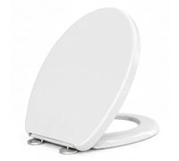 Soft Close Toilet Seat, Toilet Seat with Quick Release for Easy Clean, Standard Loo Toilet Seats Oval, Simple Top Fixing, Universal Toilet Seat, Non-Slamming, White