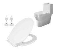 Soft Close White Quick Release Square Toilet Cover 360 Adjustable Hinged Standard Loo Seat