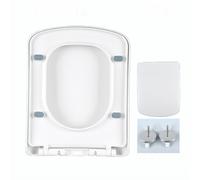 Soft Close White Square Toilet Seat, Quick Release, Non-Slip Surface, 360° Adjustable Hinges, 350x450mm - Durable Bathroom Upgrade for Comfort & Safety