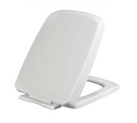 Soft Close White Toilet Seat Cover - Thickened Universal Rectangle & Elongated Design, Easy Install & Clean, PP Material for Home Bathroom (06b)