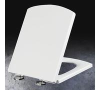 Soft Close White Toilet Seat with Anti Bacterial Lid Adjustable Slow Close Hinges Top Fixing Cheap WC Loo Seat (34.5 * 43cm)