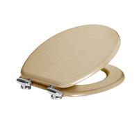 Soft Close Wooden Toilet Seat - Light Oak
