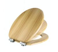 Soft Close Wooden Toilet Seat - Quick Release Adjustable Hinges Easy to Clean Universal Fit for Standard Toilets and Stylish Bathroom Essential