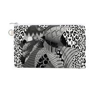 Soft Clutch Wallet, Canvas Zipper Makeup Bag Women Handbag Holder Purse for Bills Crash Credit Coin 7.4x4.6 in Print Wrap Afro Woman Leopard Skin Black African Women