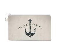Soft Clutch Wallet, Canvas Zipper Makeup Bag Women Handbag Holder Purse for Bills Crash Credit Coin 7.4x4.6 in Print Ocean Anchor Sailor Sea Directions
